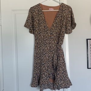 Flowy Floral Wrap Dress
